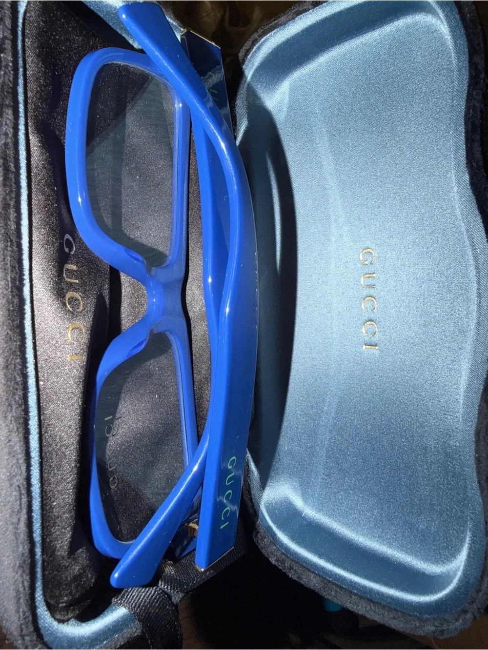 Gucci unisex Bright Blue Rectangular Eyeglass Frames